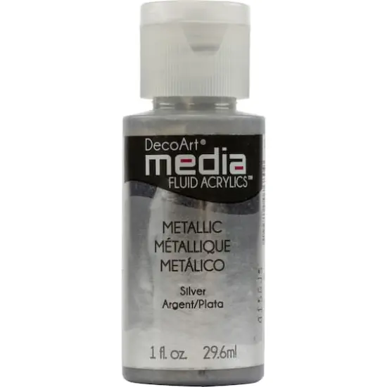 DecoArt Media&reg; Metallic Silver Fluid Acrylic Paint, 1oz. {1}