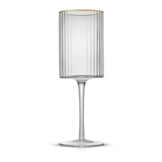 JoyJolt® Christian Siriano 17.5oz. Optic Gold Rim Red Wine Glasses, 4ct. {4}