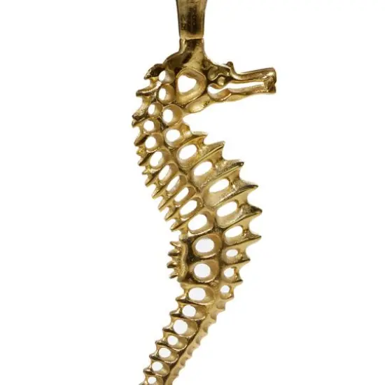 25" Gold Aluminum Coastal Accent Table {5}