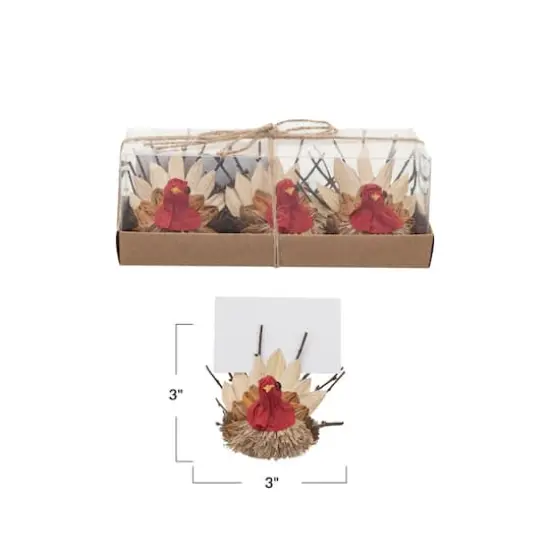 Hello Honey&reg; 3" Dried Natural Corn Husk Turkey Place Card Holders, 3ct. {4}