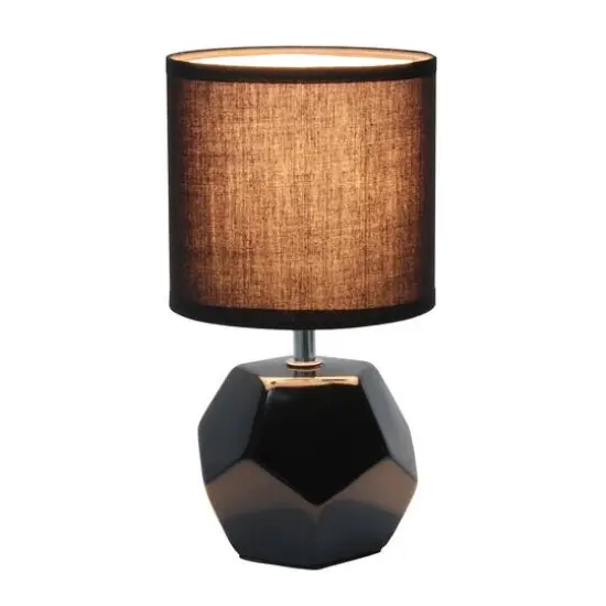 Simple Designs Round Prism Mini Table Lamp Black {5}