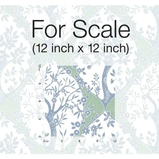 RoomMates Tree & Vine Ogee Peel & Stick Wallpaper Blue and green {6}