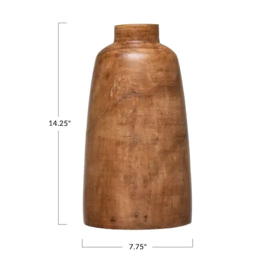 Hello Honey&reg; 14.5" Brown Paulownia Wood Vase {5}