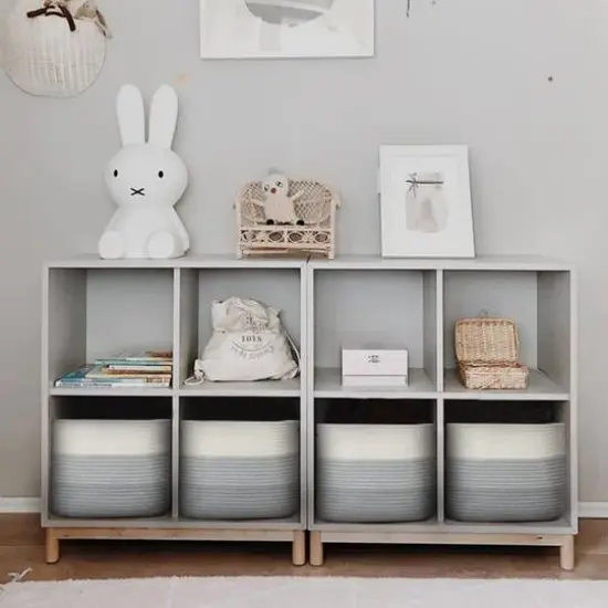 NEX&trade; Gray & White Cotton Rope Storage Baskets, 3ct. {6}