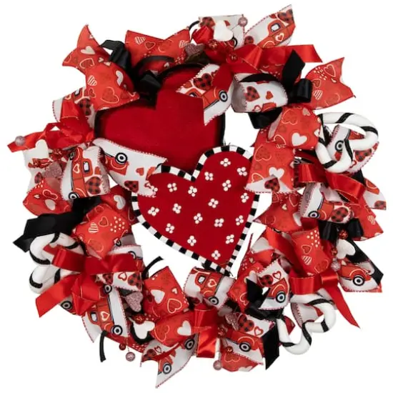 17" Ribbon & Twig Valentine's Day Wreath {1}