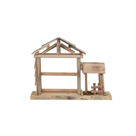 Hello Honey&reg; 13.75" Natural Pine Wood Nativity Creche {1}