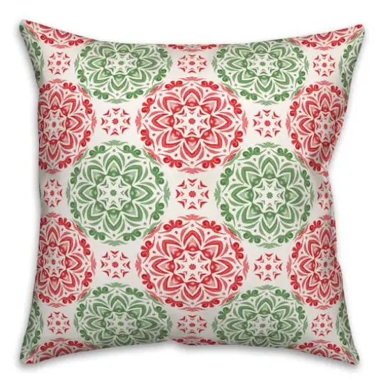 Christmas Kaleidoscope Pattern Throw Pillow {1}