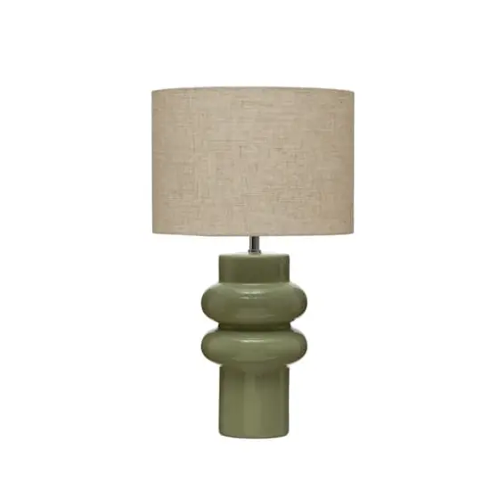 Hello Honey® 20.5" Stoneware Table Lamp with Linen Shade and Inline Switch {3}