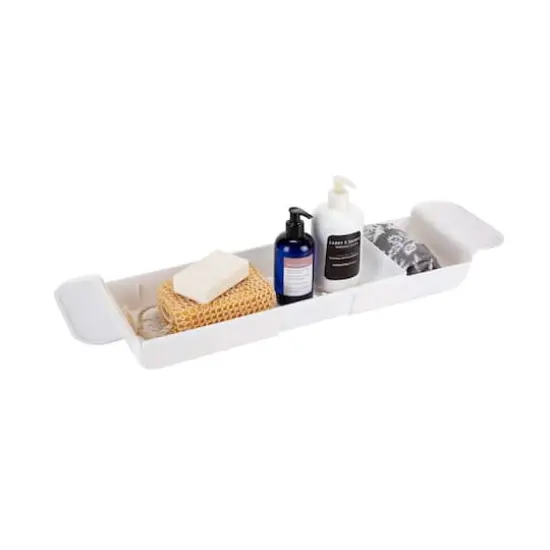 Bath Bliss White Expandable Non-Slip Bathtub Caddy {3}