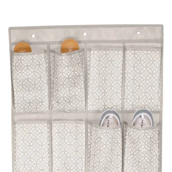 Simplify Gray Boho 20-Pocket Shoe Organizer {4}