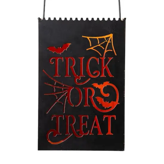 Glitzhome&reg; Halloween Trick or Treat Metal Bucket Set {9}