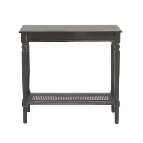 32" Black Traditional Wooden Console Table {5}