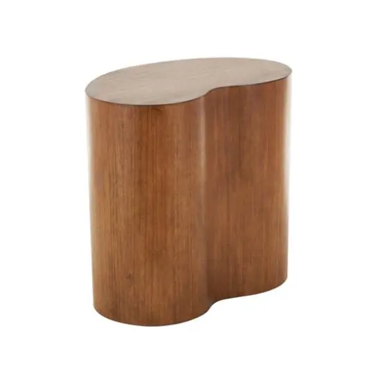 22.5" Brown Wood Heart Inspired Side End Accent Table {9}