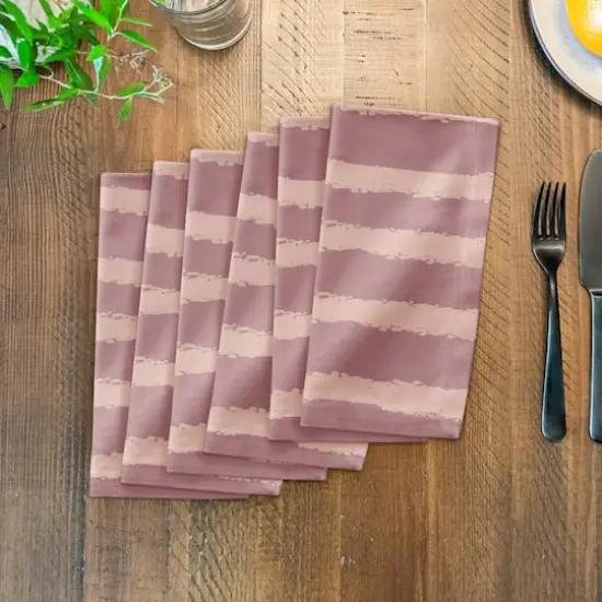 Stripes Cotton Twill Napkin Pink/Pink {4}