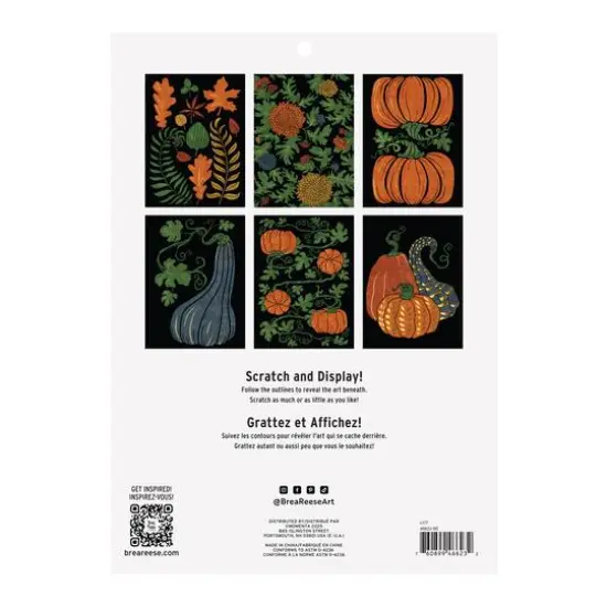 Brea Reese&trade; 9" x 12" Autumn Prints Scratch Art Paper Pad {6}