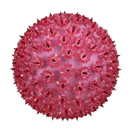 10" Coral Pink Lighted Starlight Sphere Ball Christmas Decoration {1}
