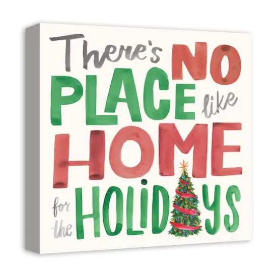 There's No Place like Home for the Holidays Typography Canvas Wall Art {3}