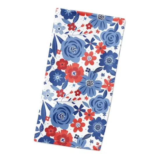 Red White and Blue Florals Cotton Twill Napkin {3}