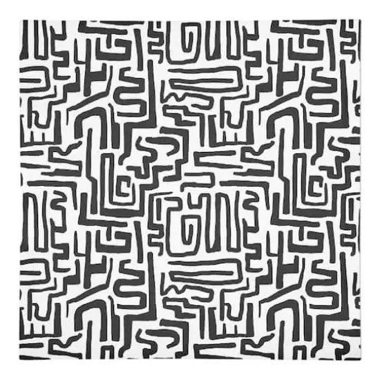 Black Maze Lines 10" x 10" Cotton Twill Napkin {1}
