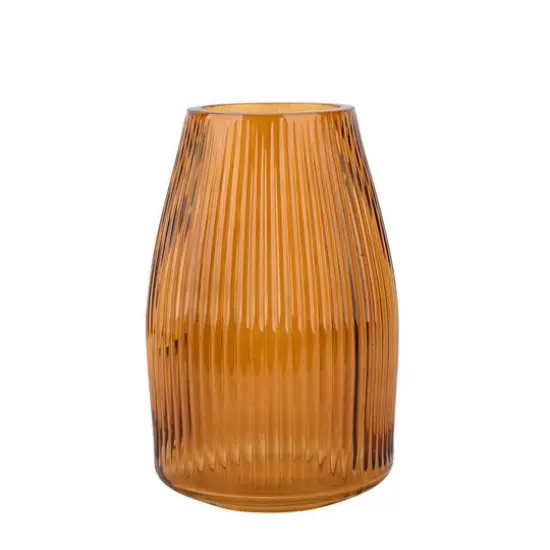 7" Ribbed Glass Vase by Ashland&reg; Amber {1}