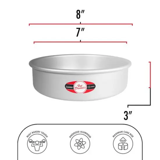 Fat Daddio's&reg; ProSeries 7" x 3" Anodized Aluminum Round Cheesecake Pan {6}