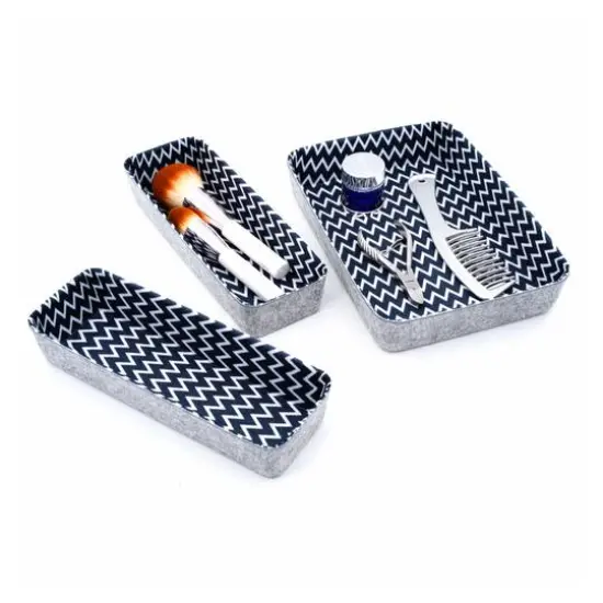 Welaxy Felt 3 Piece Zig Zag Drawer Organizer Set {3}