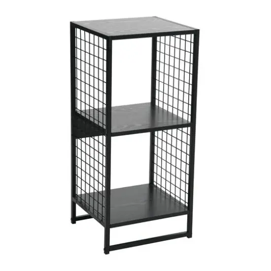 Household Essentials 28" Trellis 2 Compartment Storage Bookshelf Black {1}