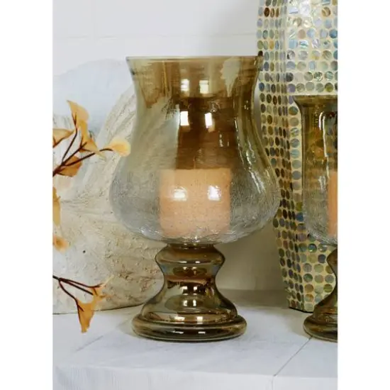 16" Clear Glass Traditional Candle Holder {7}