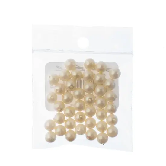 Preciosa Maxima 6mm Pearlescent Glass Nacre Pearls, 40ct.Cream {3}