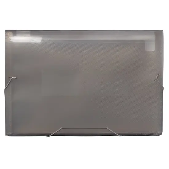 JAM Paper 10" x 15" Legal Size 13 Pocket Plastic Expanding File Accordion Folder Smoke Gray {4}