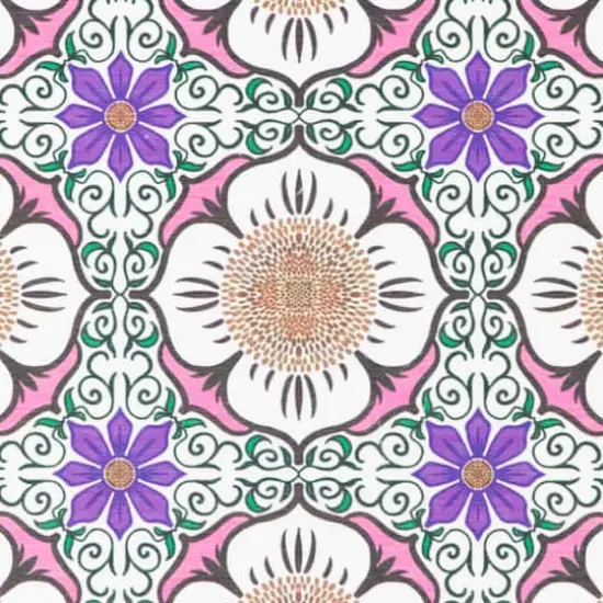 Artsy Mats Purple Flower White Stone Non-Slip Bath Mat {4}