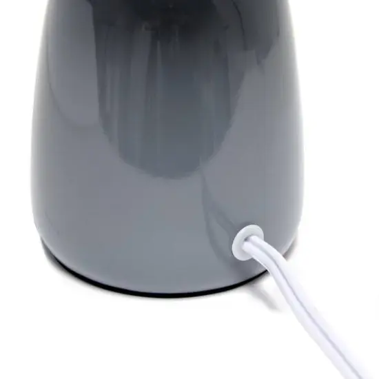Simple Designs 10" Thimble Base Ceramic Table Lamp Gray {7}