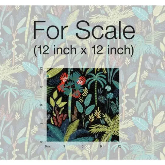 RoomMates Tropical Eden Peel & Stick Wallpaper Black and blue {11}