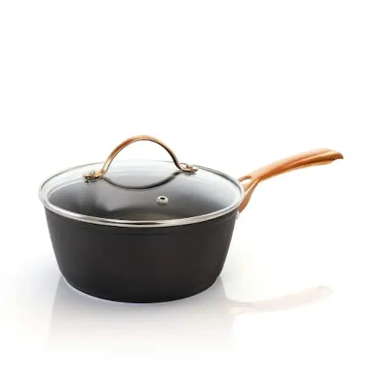 Oster Allsberg 1.7qt. Aluminum Sauce Pan With Lid Set & Bronze Handles {1}