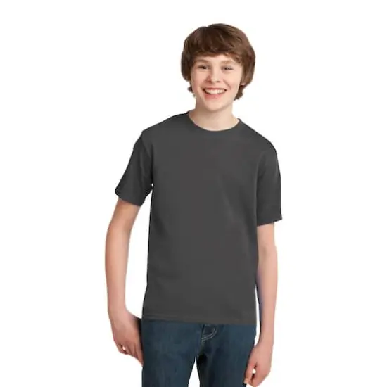 Port & Company&reg; Neutrals Youth Essential T-Shirt Charcoal {4}