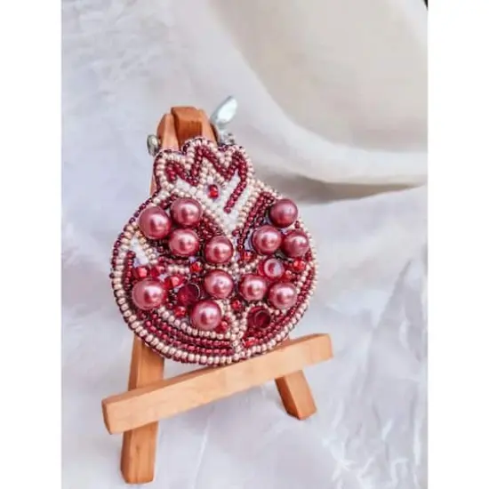 Crystal Art Beadwork Kit For Creating Brooch Pomegranate {1}