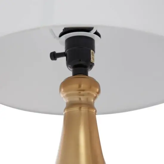 CosmoLiving by Cosmopolitan White Metal Traditional Table Lamp, 21" x 12" x 12" {5}