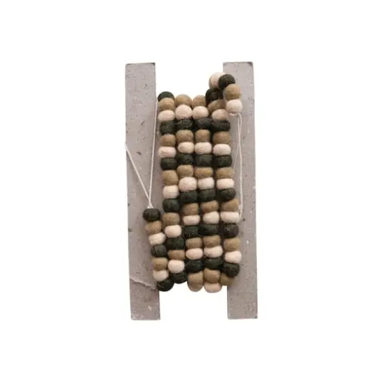 Hello Honey&reg; 6ft. Cream & Brown Wool Felt Ball Garland {4}