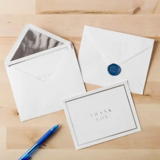 Silver Thank You Cards & Envelopes by Recollections&trade;, 4.25" x 5.5" {4}