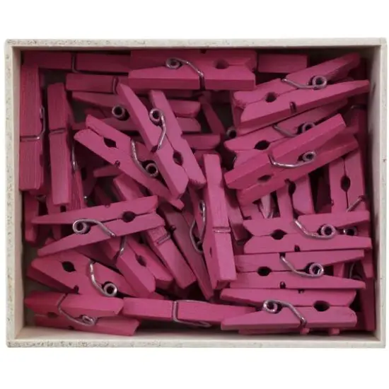 JAM Paper 1.125" Wood Clip Clothespins, 100ct. Fuchsia Pink {4}