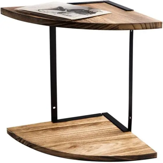 NEX&trade; 2-Tier Floating Wall-Mounted Solid Wood Shelves {1}