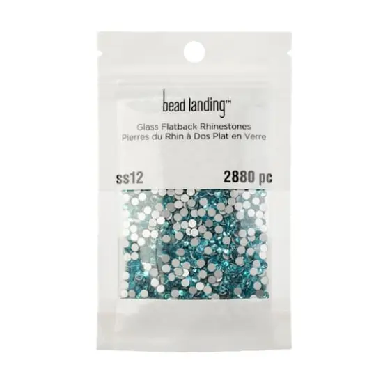 SS12 Glass Flatback Rhinestones by Bead Landing&trade; Aquamarine {4}