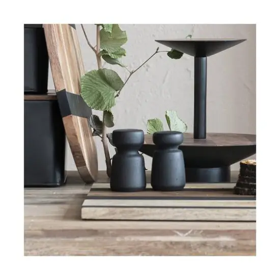 Hello Honey&reg; Black Mango Wood Salt & Pepper Shakers Set {3}