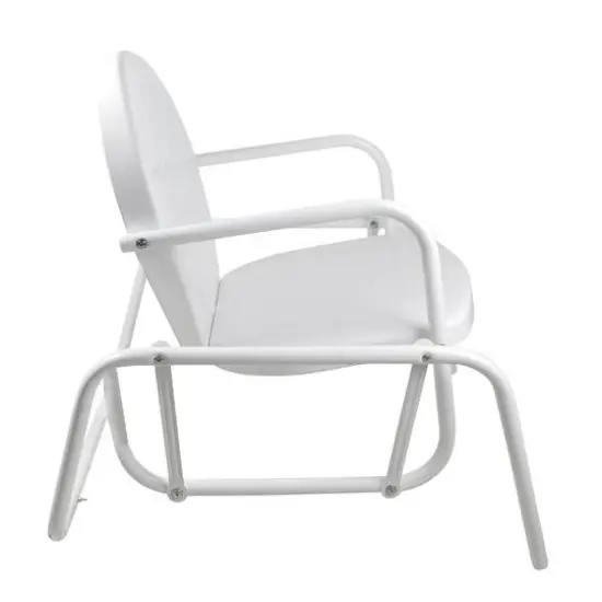 Outdoor Retro Metal Tulip Glider Patio Chair White {5}