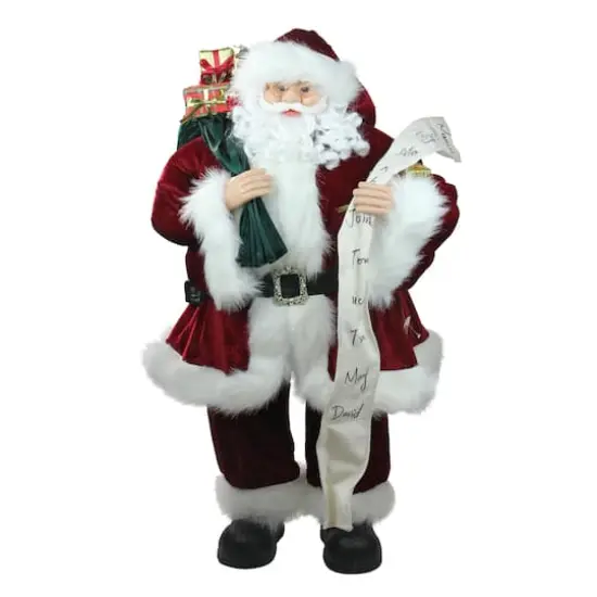 36" Santa Claus with Naughty or Nice List Christmas Figure {1}