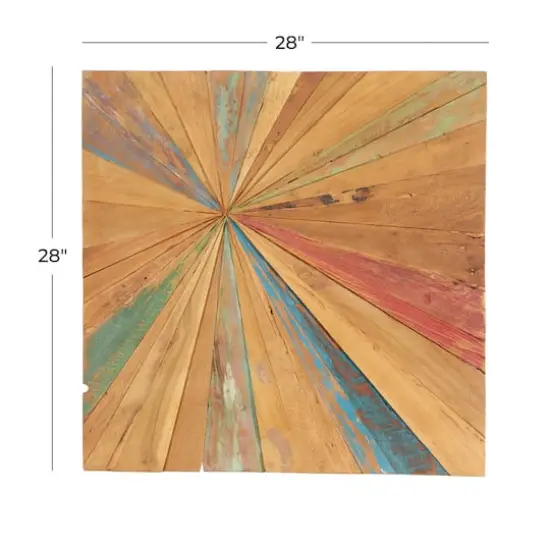 Multicolor Starburst Teak Wood Wall D&eacute;cor {5}