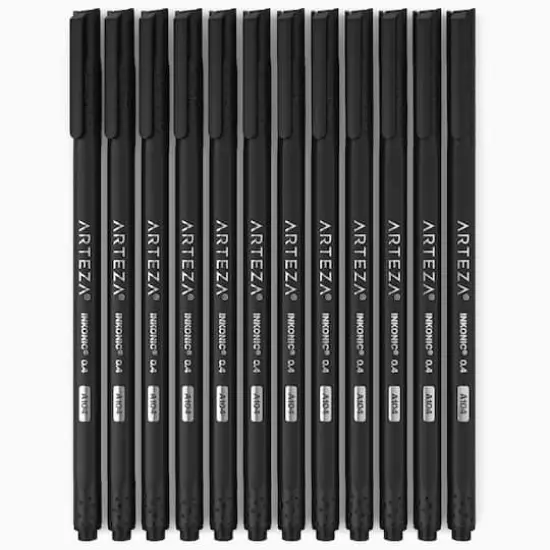 Arteza&reg; Black 0.4mm Fineliner Inkonic&reg; Pens, 12ct. {6}