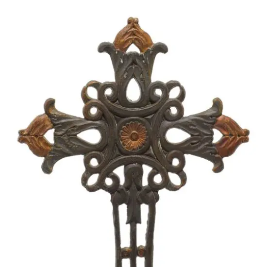 21" Copper Traditional Decorative Cross Sculpture {7}