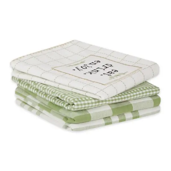 Antique GreenFarm To Table Embellished Dishtowel (Set of 4) {3}
