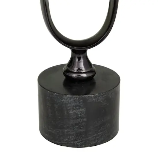 Black Aluminum Modern Candle Holder Set, 15'' & 19'' {5}